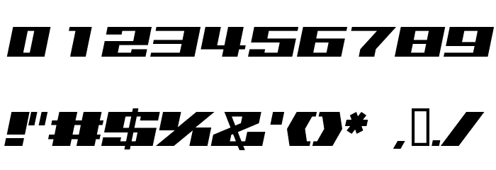 1000000volt Oblique Font OTHER CHARS