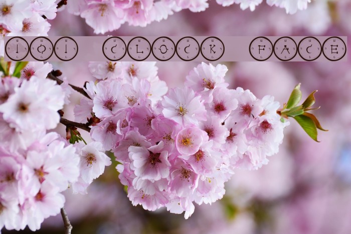 101! Clock Face Fuentes examples