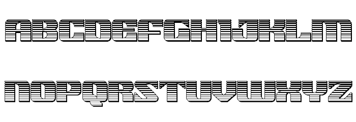 21 Gun Salute Chrome Schriftart Kleinbuchstaben