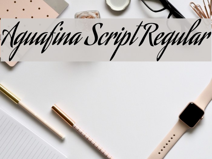 Aguafina Script Regular Schriftart examples