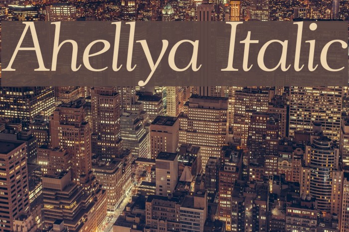 Ahellya Italic Schriftart examples