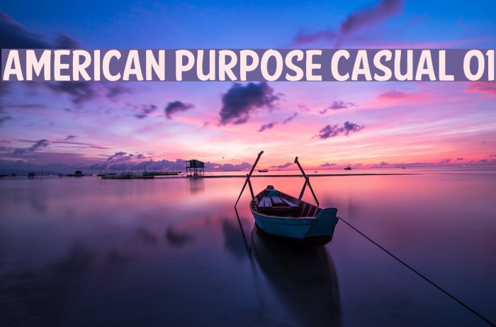 American Purpose Casual 01 Шрифта examples