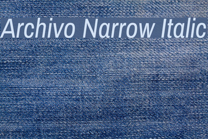 Archivo Narrow Italic Caratteri examples