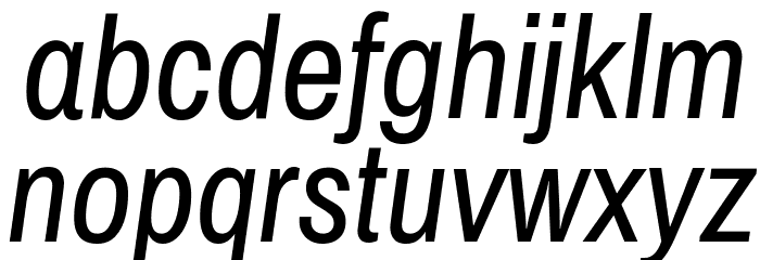 Archivo Narrow Italic Caratteri MINUSCOLO