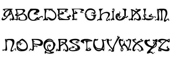 Art Nouveau Caps Schriftart Kleinbuchstaben