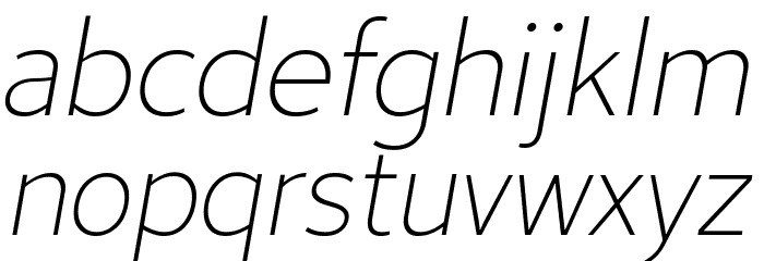 Avancement 2020 Thin Italic 字体 小写