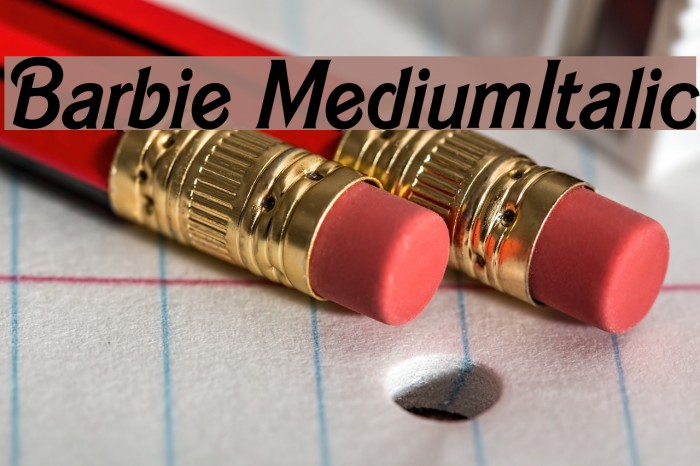 Barbie MediumItalic Шрифта examples