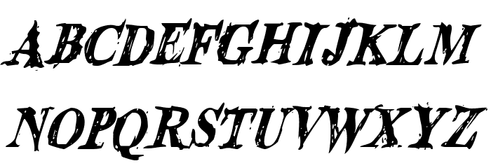 Blood Crow Condensed Italic Schriftart Kleinbuchstaben