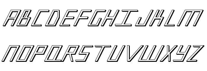 Blue July 3D Font UPPERCASE