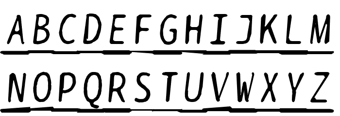 BPtypewriteDamagedUnderscored Italic Font Litere mari