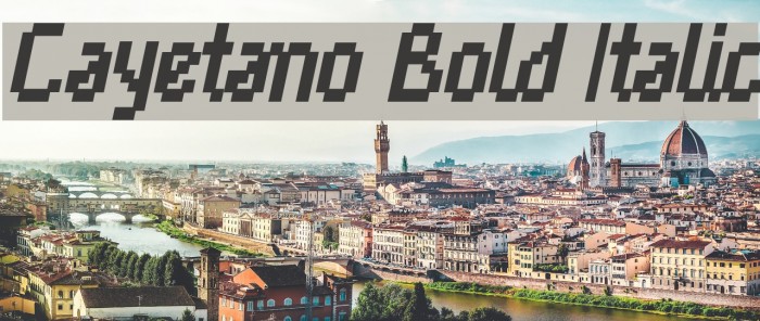Cayetano Bold Italic Schriftart examples