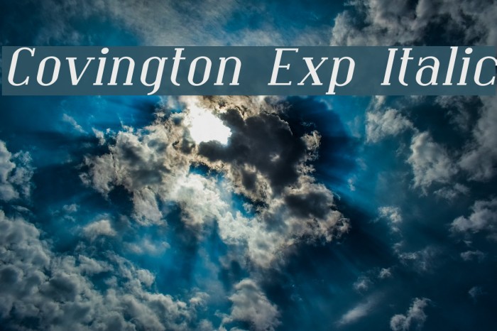Covington Exp Italic Font examples