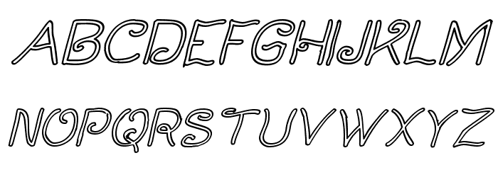 Curlmudgeon Hollow Italic Caratteri MAIUSCOLE