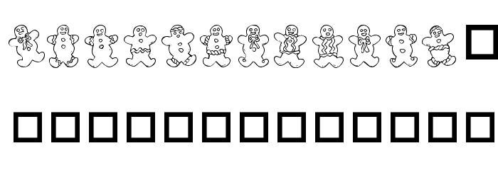 Destiny's Gingerbread Dings Font UPPERCASE