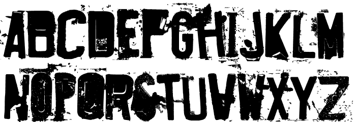 Destroyed License Plate Font Litere mari
