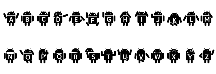 Droid_Robot Шрифта ВЕРХНИЙ