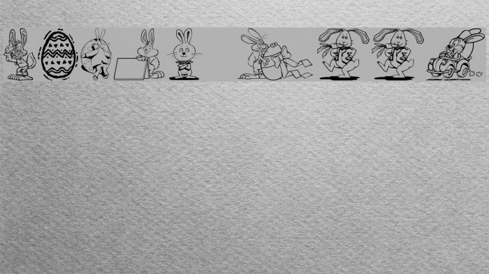Easter Hoppy Caratteri examples
