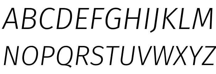 Fira Sans Light Italic Caratteri MAIUSCOLE