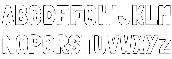 Folk outline Font UPPERCASE