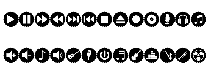 font bottons music pro Caratteri MAIUSCOLE