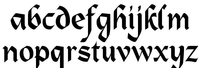 Heidelberg Regular Schriftart Kleinbuchstaben