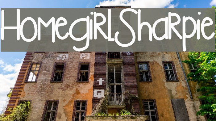 HomegirlSharpie Schriftart examples