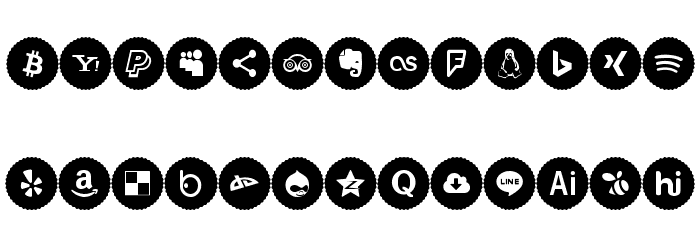 Icons Social Media 9 字体 大写