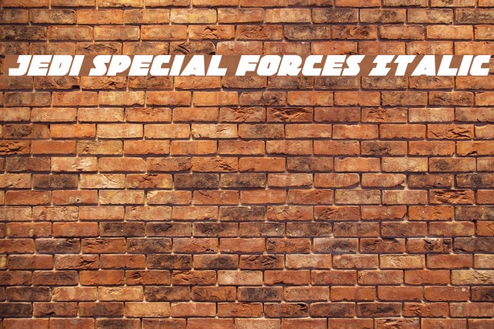 Jedi Special Forces Italic Caratteri examples