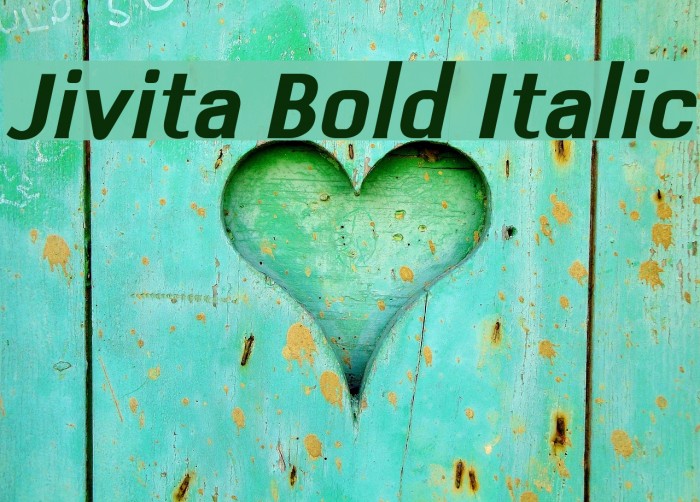 Jivita Bold Italic Шрифта examples