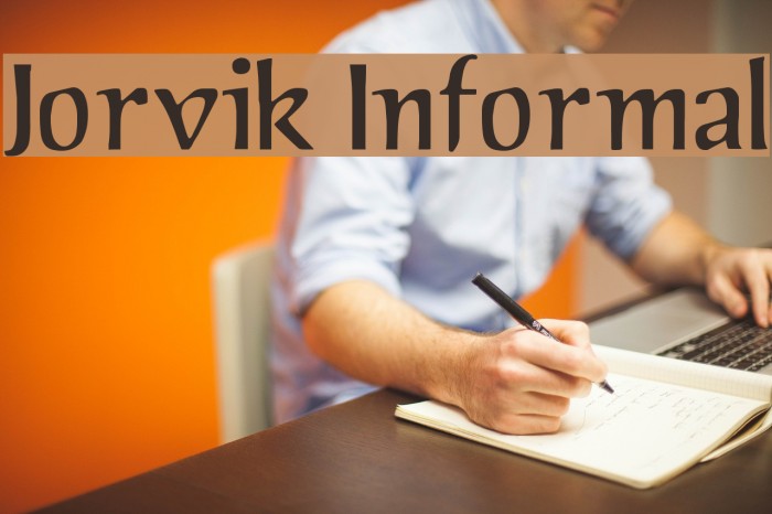 Jorvik Informal फ़ॉन्ट examples