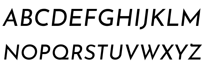 Josefin Sans Italic Caratteri MAIUSCOLE