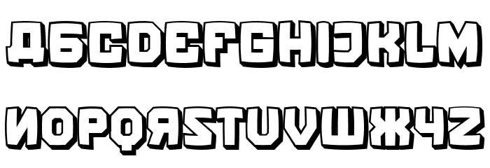 Kalinka Distorted 3D Regular Font LOWERCASE