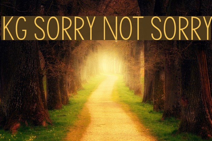 KG Sorry Not Sorry 字体 examples