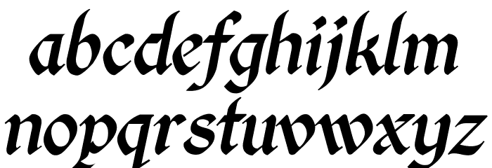 Kingthings Calligraphica Italic Fuentes MINÚSCULAS