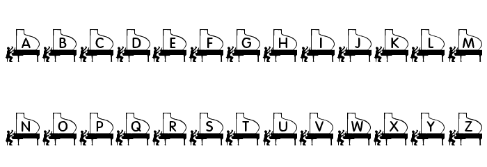 KR Piano Man Font UPPERCASE