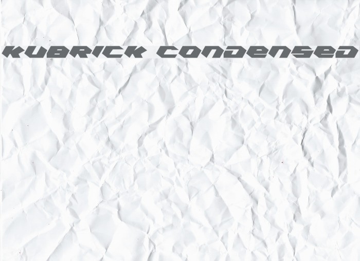 Kubrick Condensed फ़ॉन्ट examples