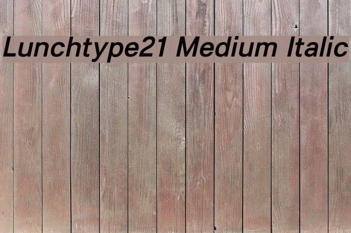 Lunchtype21 Medium Italic フォント examples