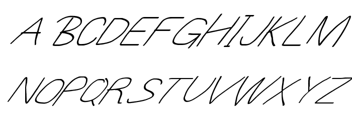 MewTooHand UltimateItalic Wide Font UPPERCASE