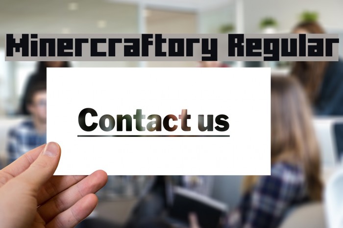 Minercraftory Regular لخطوط تنزيل examples