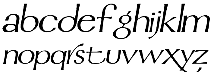 Mordred Italic Schriftart Kleinbuchstaben