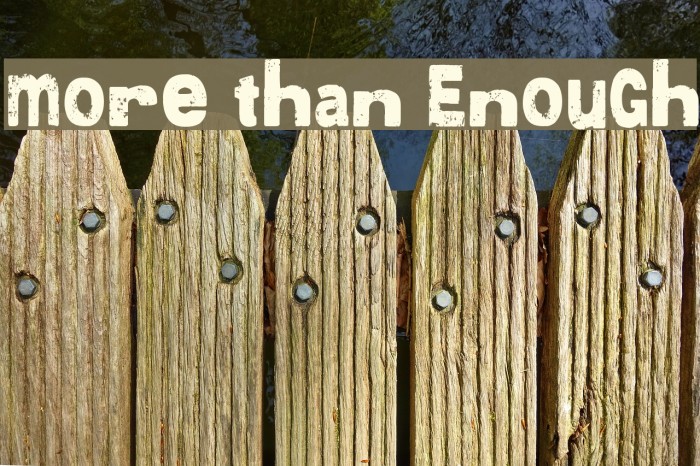 More than Enough Polices examples