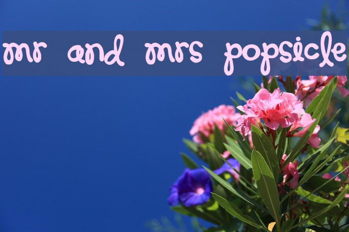 Mr and Mrs Popsicle Font examples