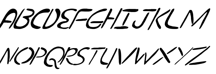 nuevostencil tilted Font UPPERCASE
