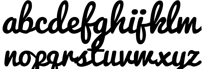 Pacifico Regular Font LOWERCASE
