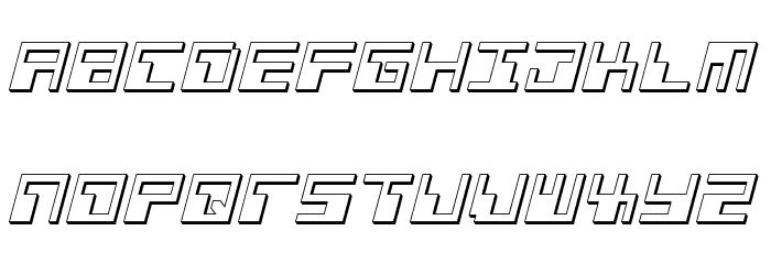 Phaser Bank 3D Italic フォント 大文字