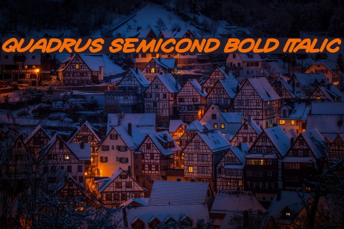 Quadrus Semicond Bold Italic Caratteri examples