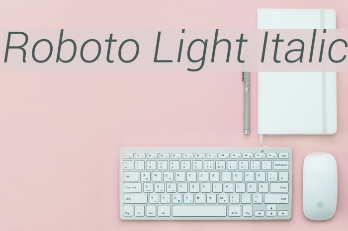 Roboto Light Italic Fuentes examples