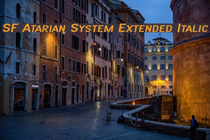 SF Atarian System Extended Italic फ़ॉन्ट examples