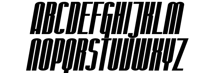 SF Iron Gothic Bold Oblique Font UPPERCASE