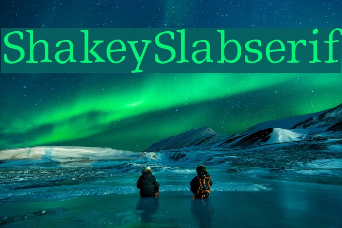 ShakeySlabserif Schriftart examples